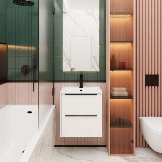 Тумба под раковину La Fenice Tesoro FNC-01-TES-PB-60-2 Белая матовая 60 см